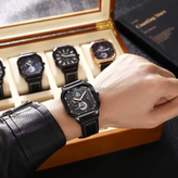 ساعت مچی مردانه کوبیک مربعی FASHION طرح سه موتور تقویم دار مدل1