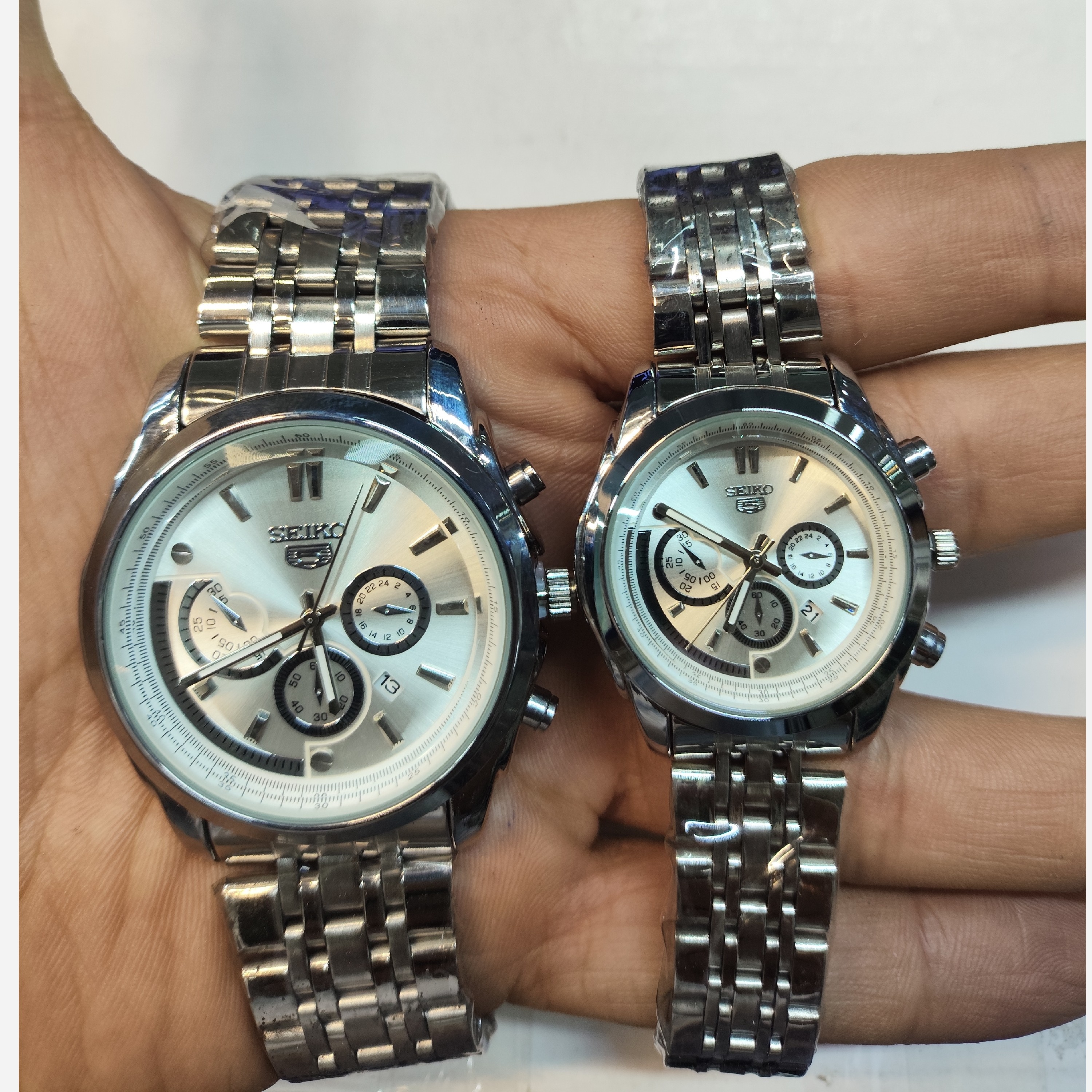 ساعت ست سیکو طرح کرنو نقره ای صفحه سفید جذاب
