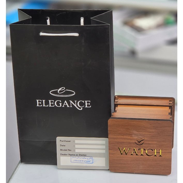 ساعت مچی مردانه الگانس ELEGANCE بند چرمی مقاوم دربرابر آب