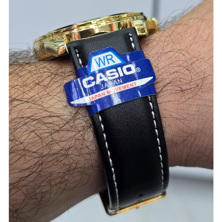 ساعت مچی مردانه کاسیو CASIO بند چرمی مشکی