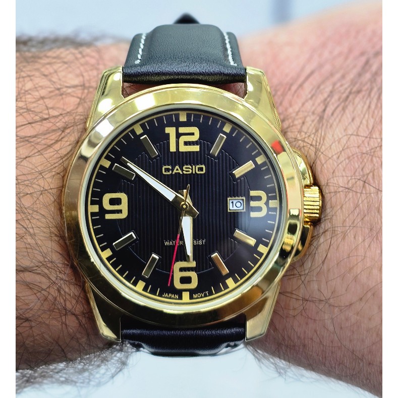 ساعت مچی مردانه کاسیو CASIO بند چرمی مشکی