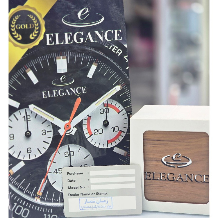 ساعت مچی مردانه الگانس Elegance صفحه مشکی تقویم دار