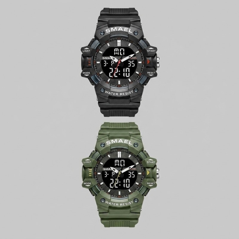 ساعت مچی عقربهای کوارتز مردانه اس میل مدل 8080-Army-grn