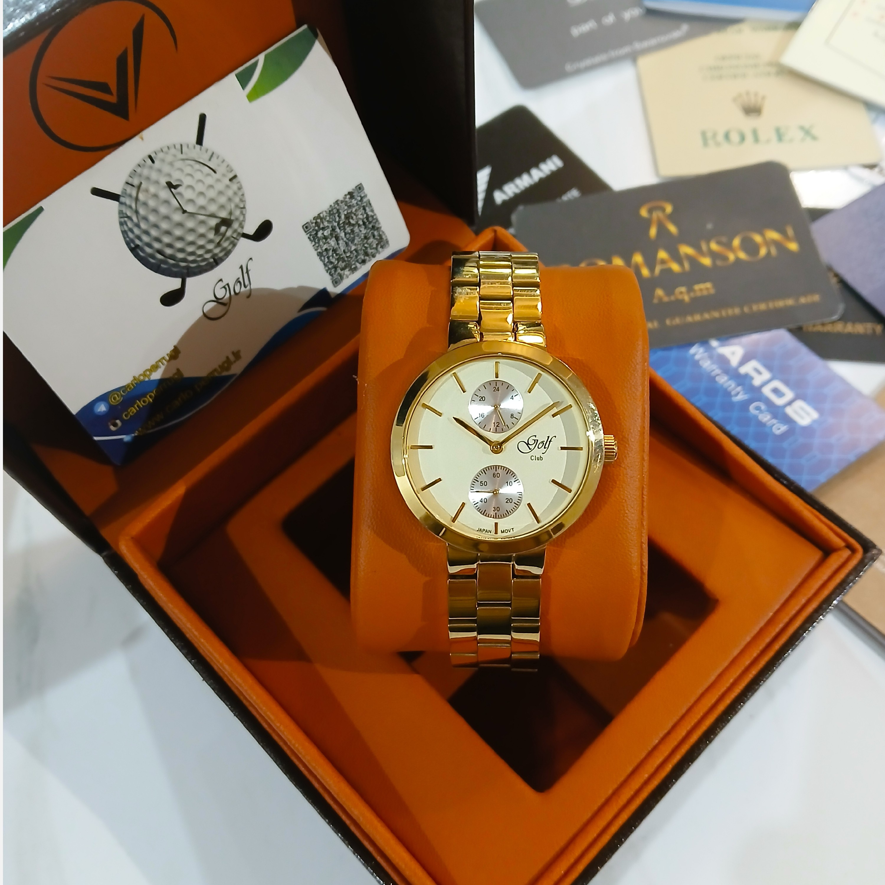 ساعت مچی زنانه سه موتوره golf club کرنو ژاپن میوتا اصل مدل L0115