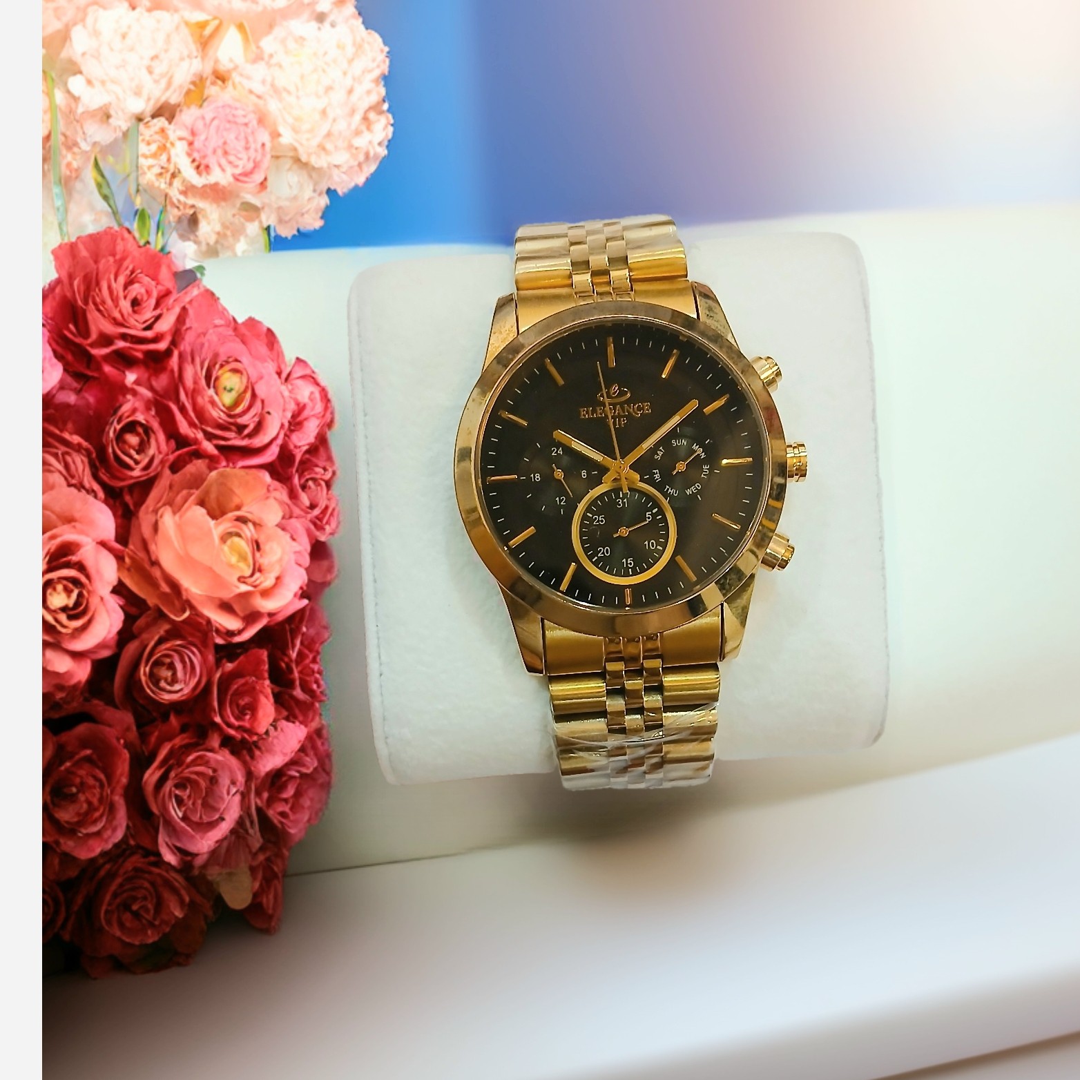 ساعت مچی مردانه  الگانس ELEGANCE  سه موتور فعال فول تایم  مدل MSL752Gژاپن