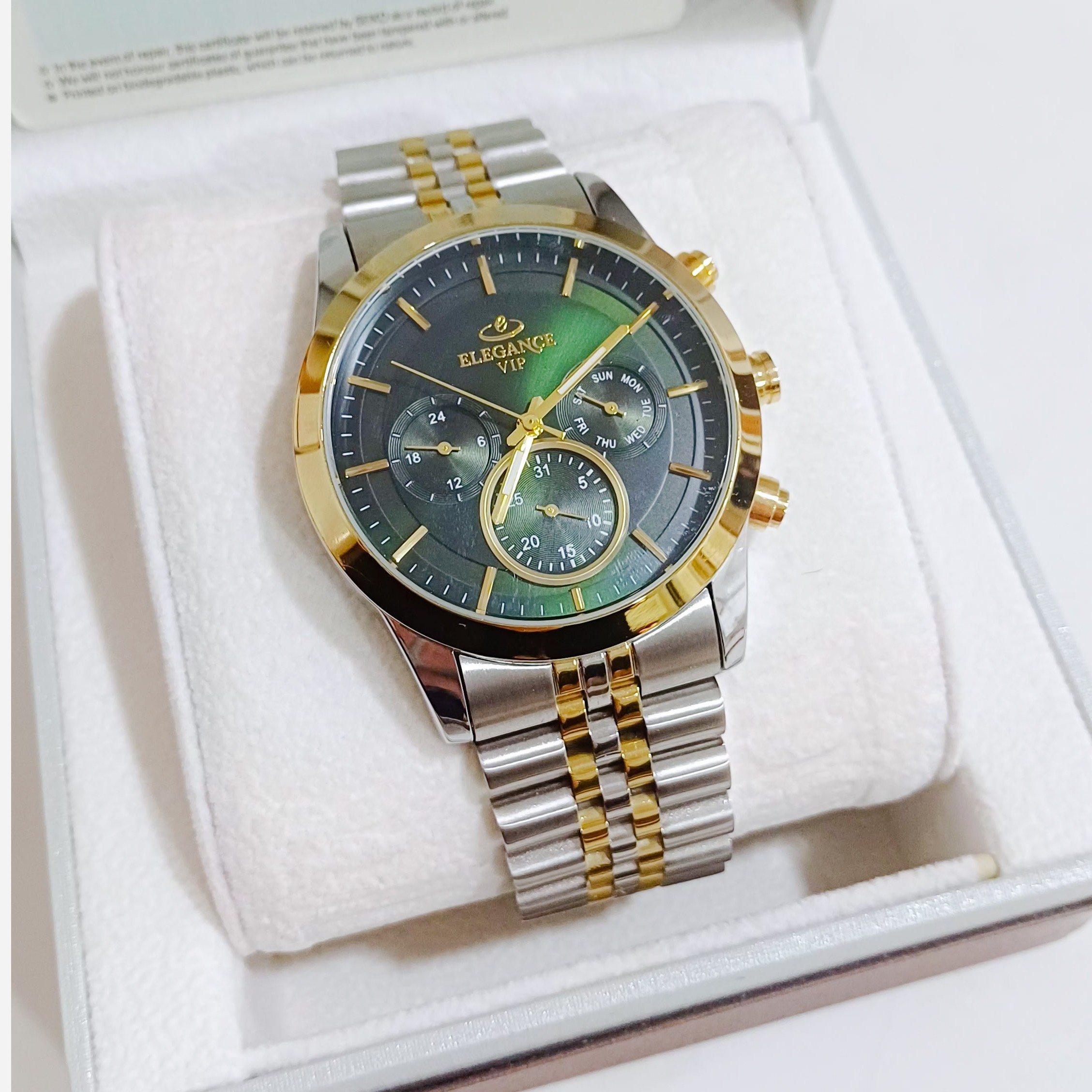 ساعت مچی مردانه الگانس ELEGANCE سه موتور فعال فول تایم مدل MSL752G ژاپن