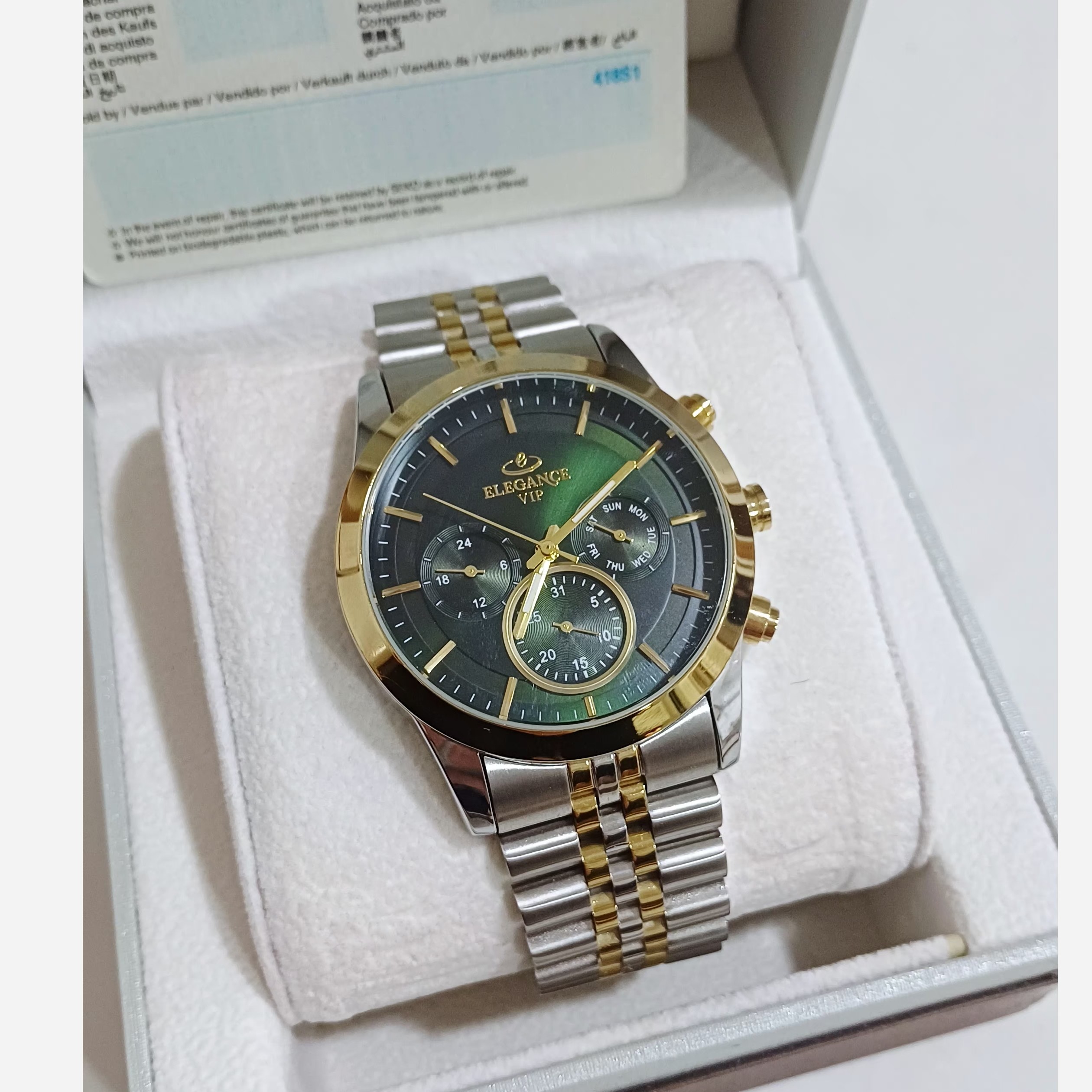 ساعت مچی مردانه الگانس ELEGANCE سه موتور فعال فول تایم مدل MSL752G ژاپن
