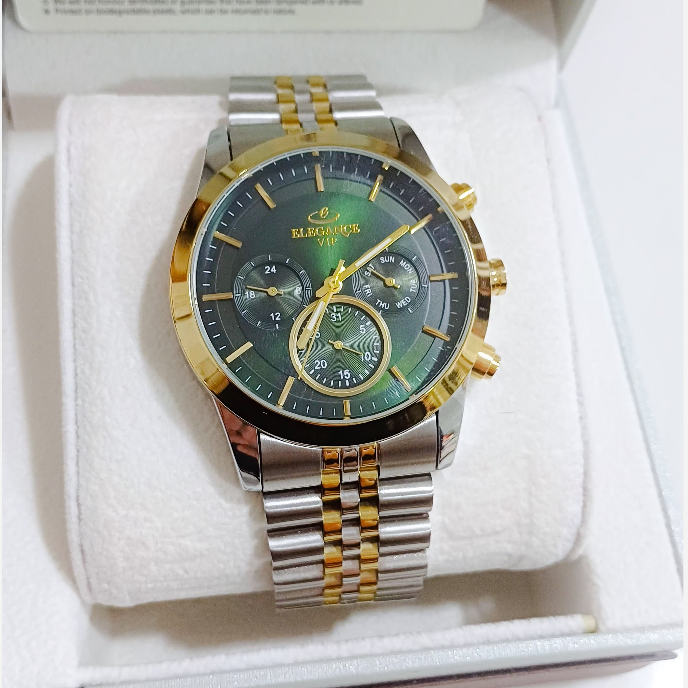 ساعت مچی مردانه الگانس ELEGANCE سه موتور فعال فول تایم مدل MSL752G ژاپن