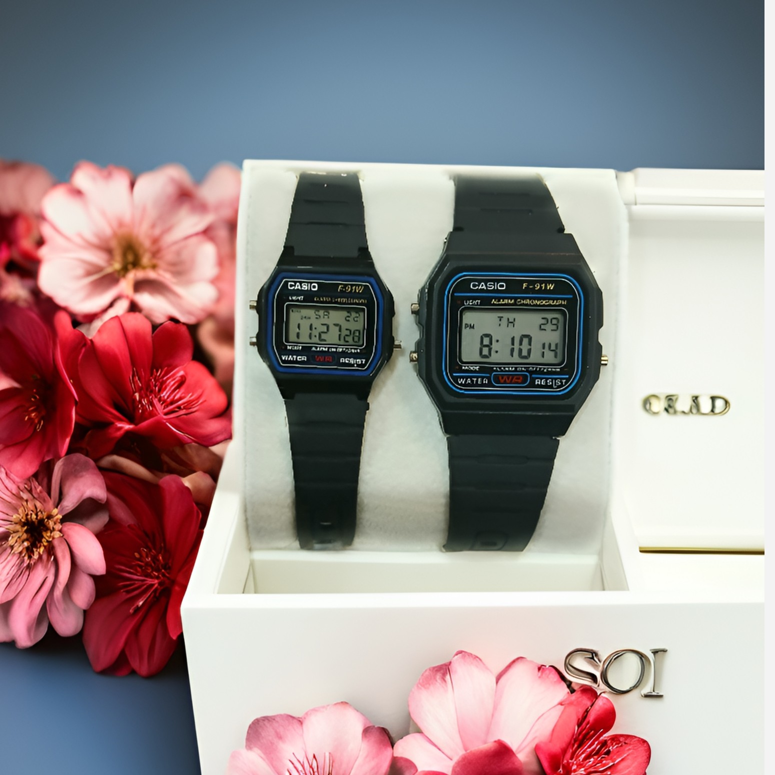 ساعت ست کاسیو مردانه و زنانه مدل CASIO F-91 هایکپی