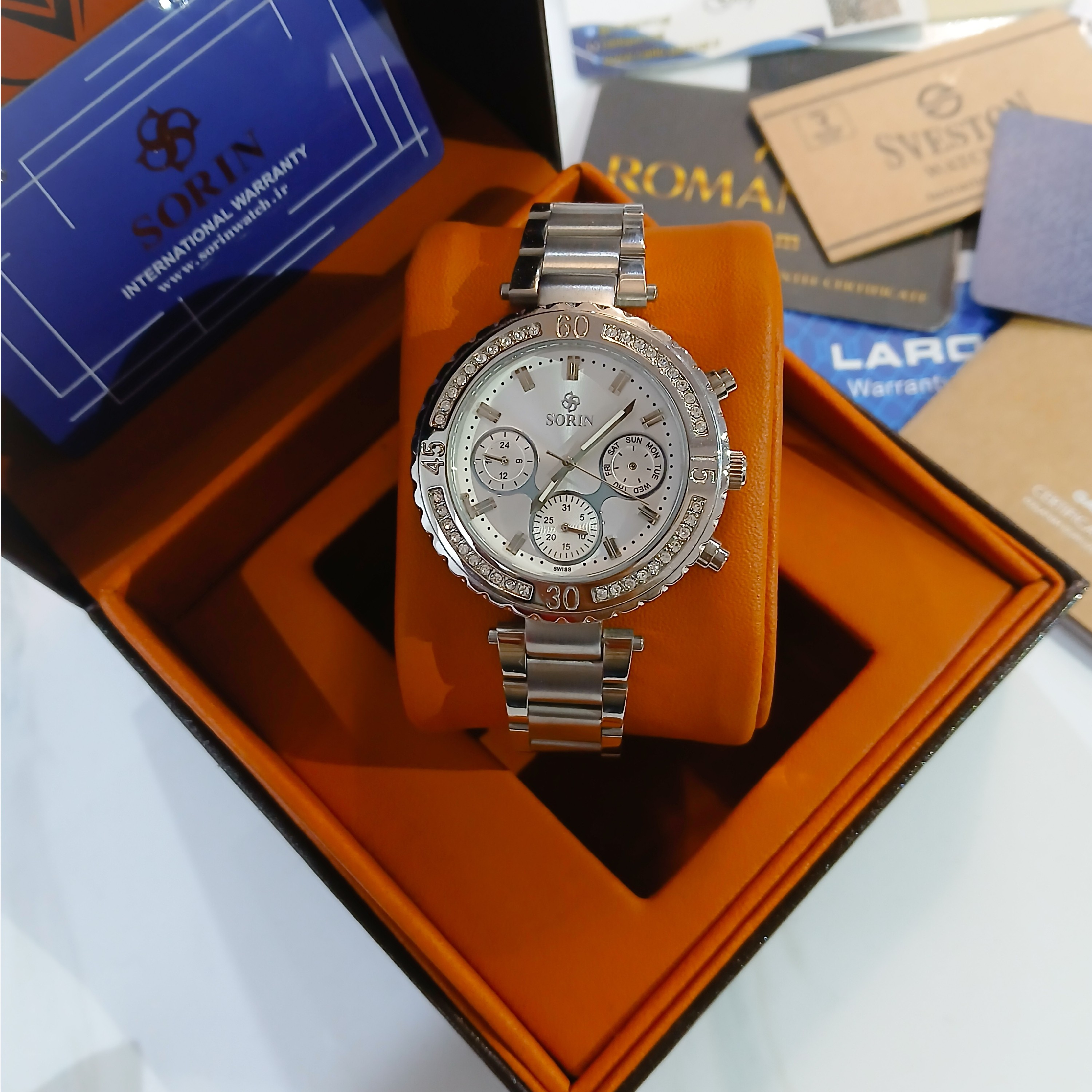 ساعت مچی زنانه SORIN مدل SS0576L سوئیس سه موتوره فعال فول تایم swiss