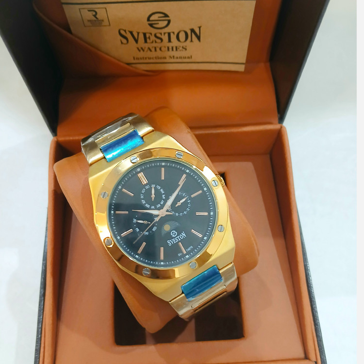 ساعت مردانه سویستون SVESTON سه موتوره فول تایم شب و روز دار ژاپن میوتا اصل مدل SV-7467G