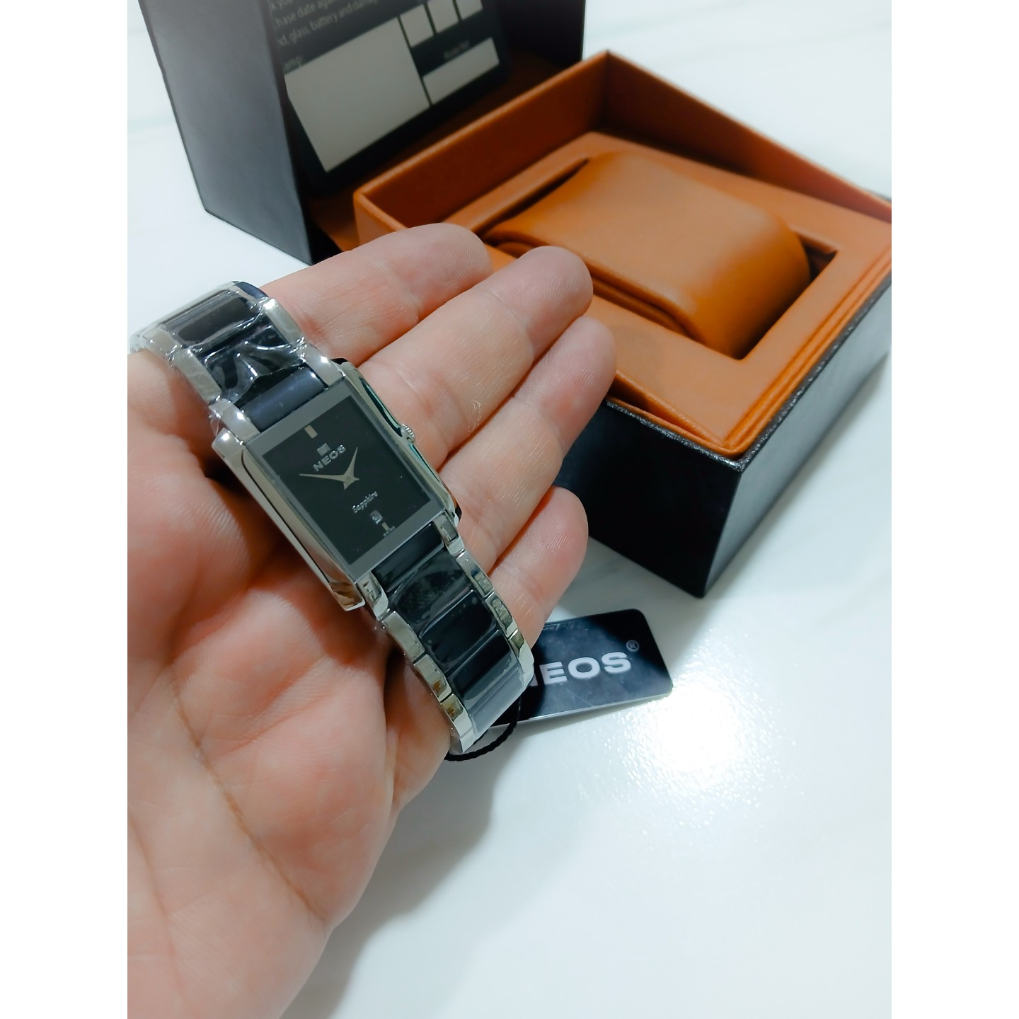 ساعت مچی نیوس NEOS SWISS Sapphire بند و بدنه تمام سرامیک سوئیس موتور روندا مدل NS-N20669L مشکی