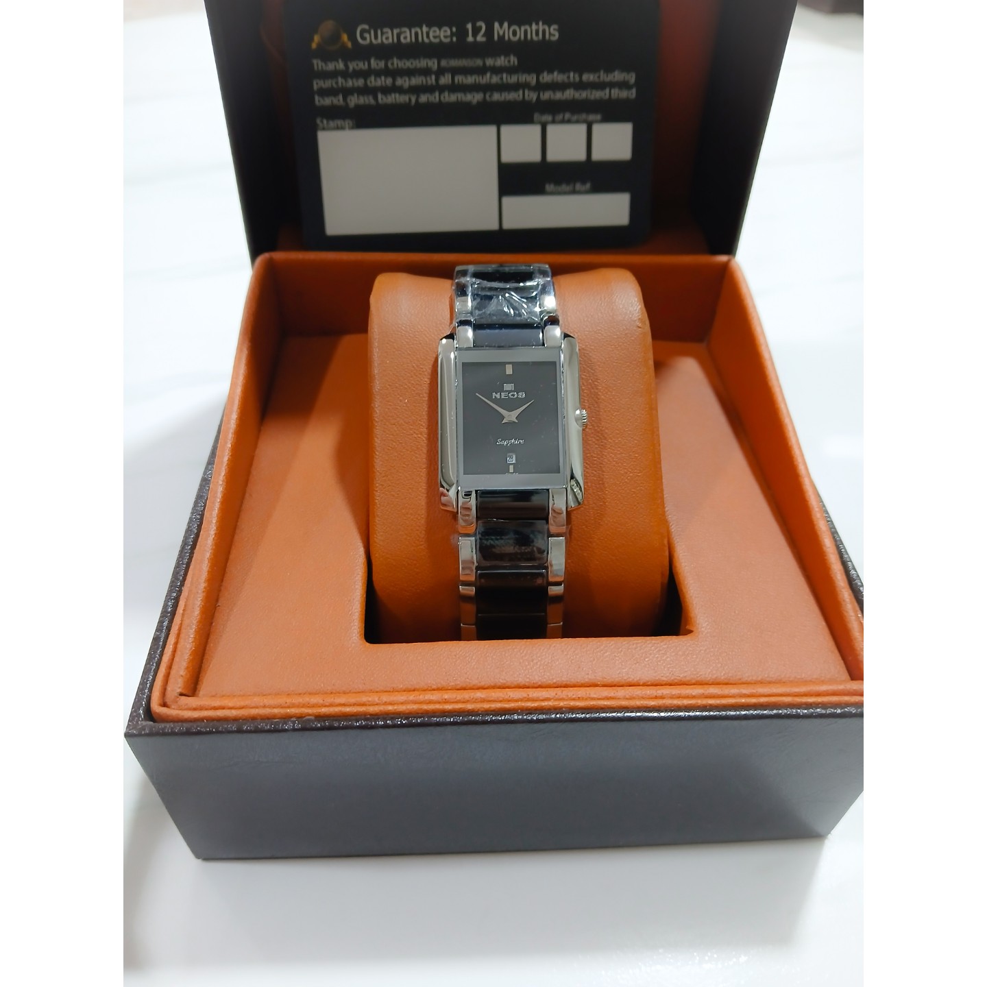 ساعت مچی نیوس NEOS SWISS Sapphire بند و بدنه تمام سرامیک سوئیس موتور روندا مدل NS-N20669L مشکی