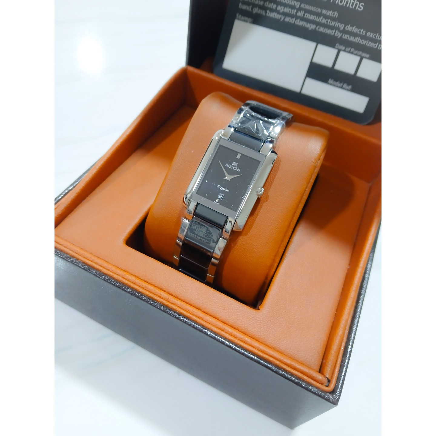ساعت مچی نیوس NEOS SWISS Sapphire بند و بدنه تمام سرامیک سوئیس موتور روندا مدل NS-N20669L مشکی