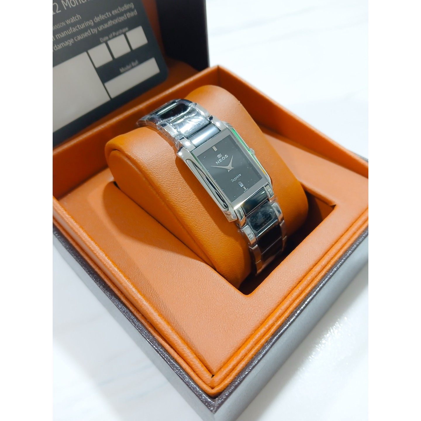 ساعت مچی نیوس NEOS SWISS Sapphire بند و بدنه تمام سرامیک سوئیس موتور روندا مدل NS-N20669L مشکی