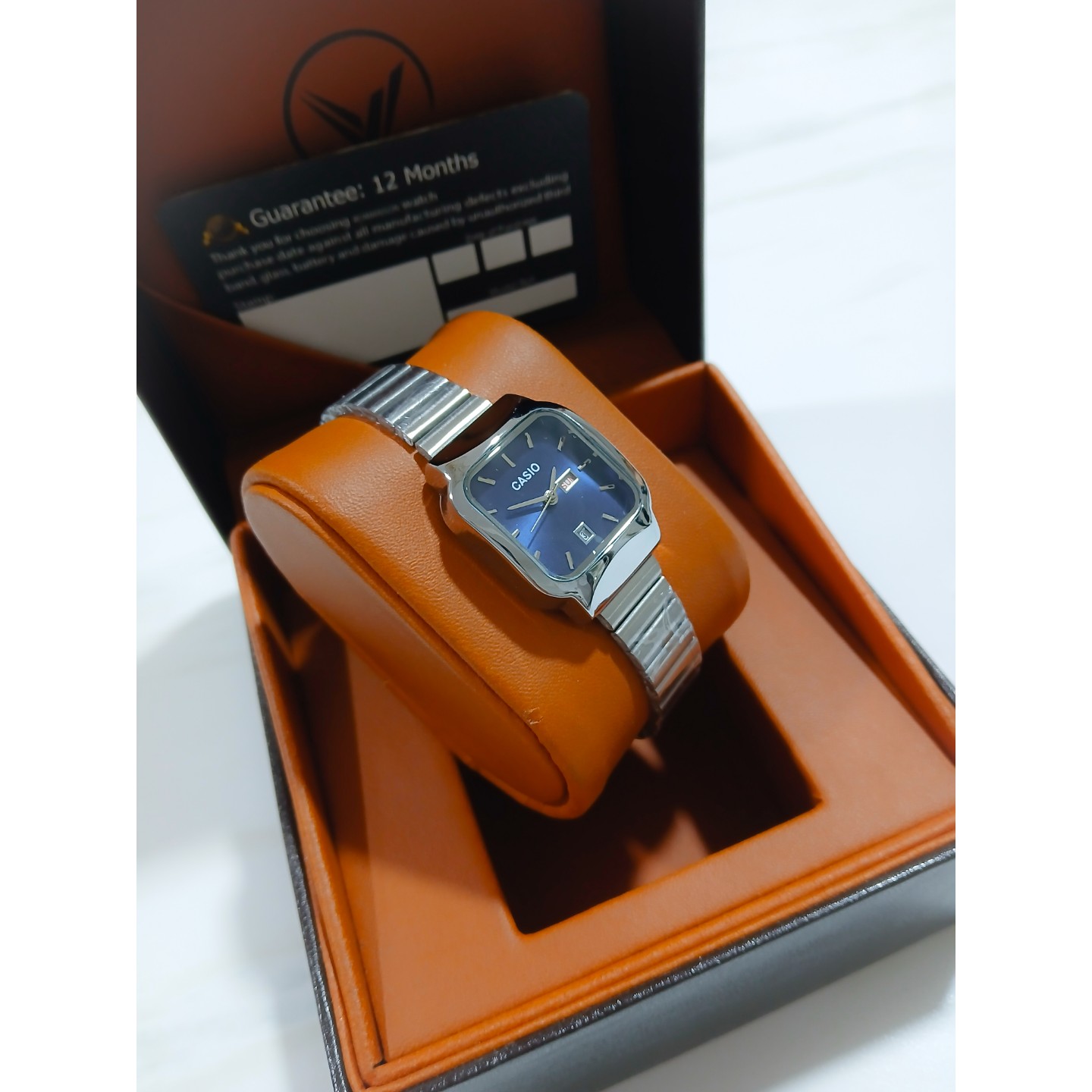 ساعت مچی زنانه کاسیو CASIO موتور با کیفیت مدل A 168 دوتاریخ نقره ای سورمه ای