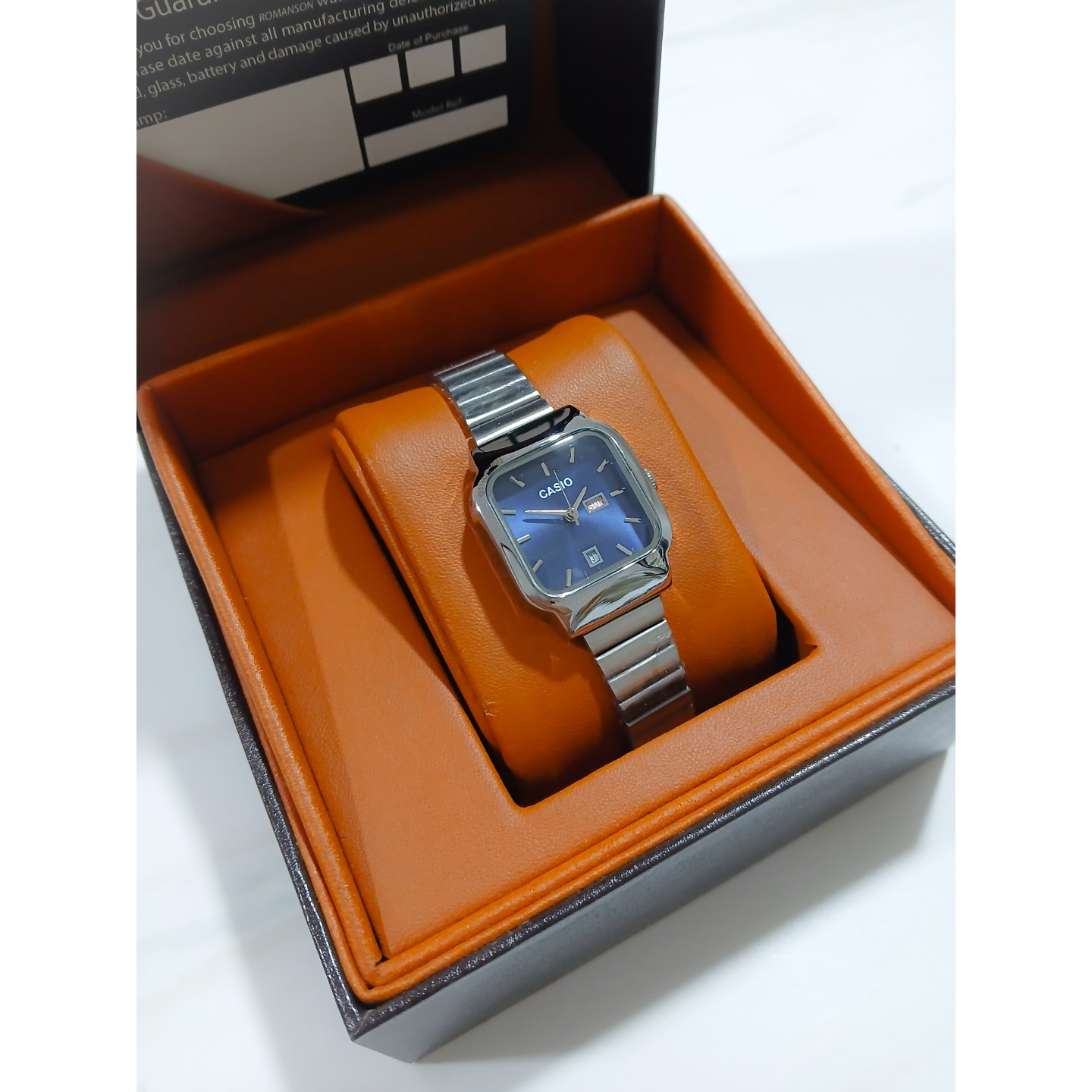 ساعت مچی زنانه کاسیو CASIO موتور با کیفیت مدل A 168 دوتاریخ نقره ای سورمه ای
