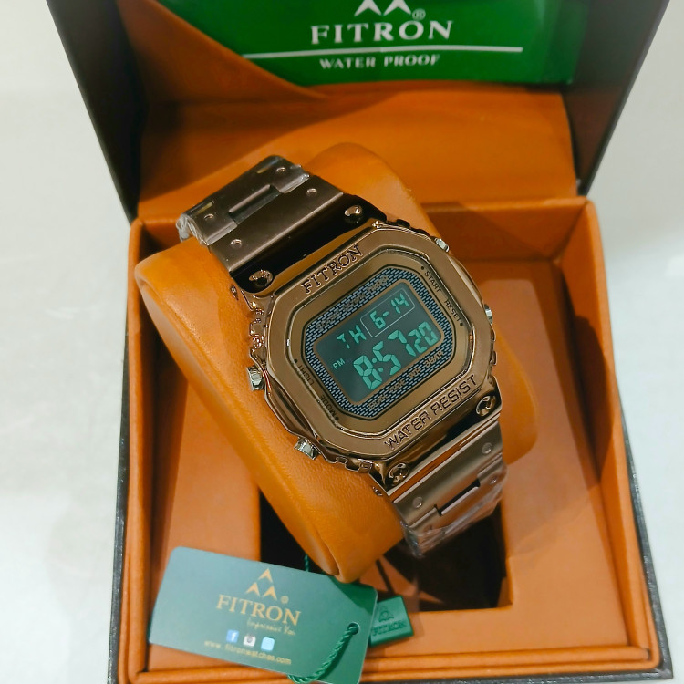 ساعت مردانه FITRON دیجیتالی موتور ژاپن میوتا مدل 9628M قهوه ای