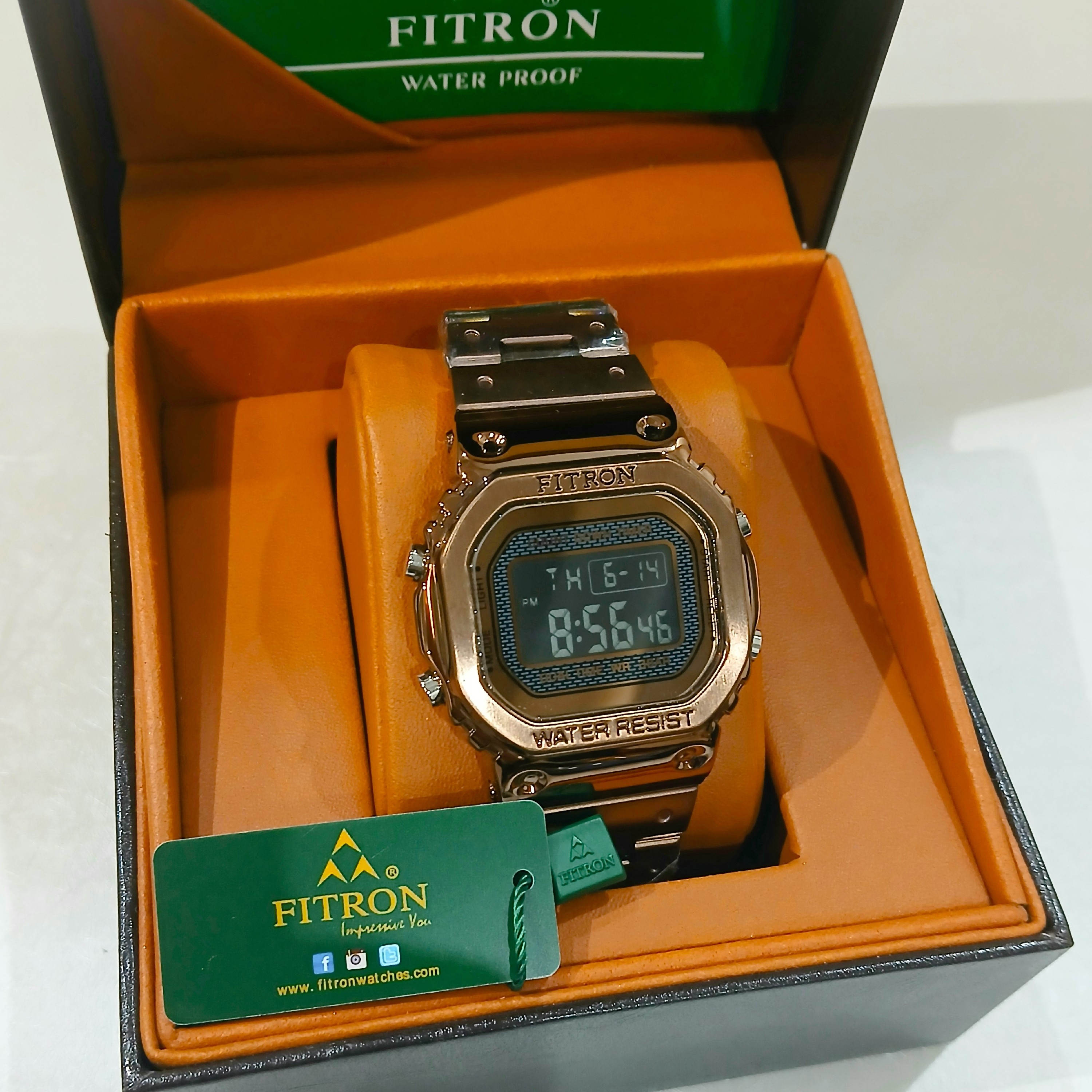 ساعت مردانه FITRON دیجیتالی موتور ژاپن میوتا مدل 9628M قهوه ای