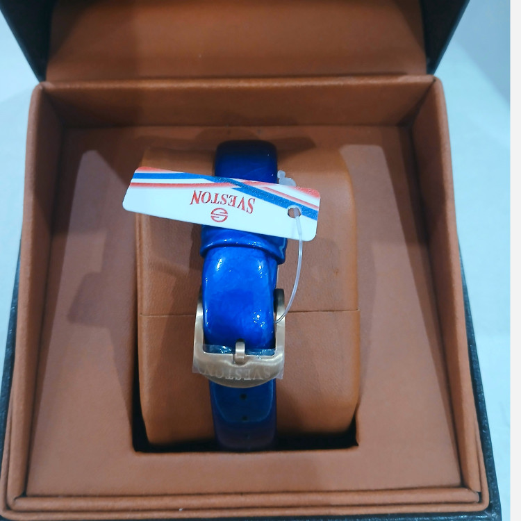 ساعت مچی زنانه SVESTON Mai دور سرامیک سویستون بند چرم موتور میوتا ژاپن مدل SV-11255L