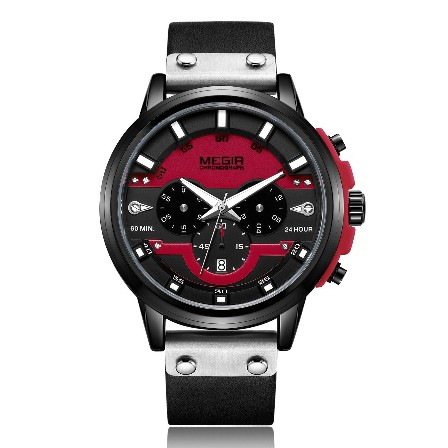 ساعت مچی مردانه مگیر مدل MEGIR 2080 قرمز