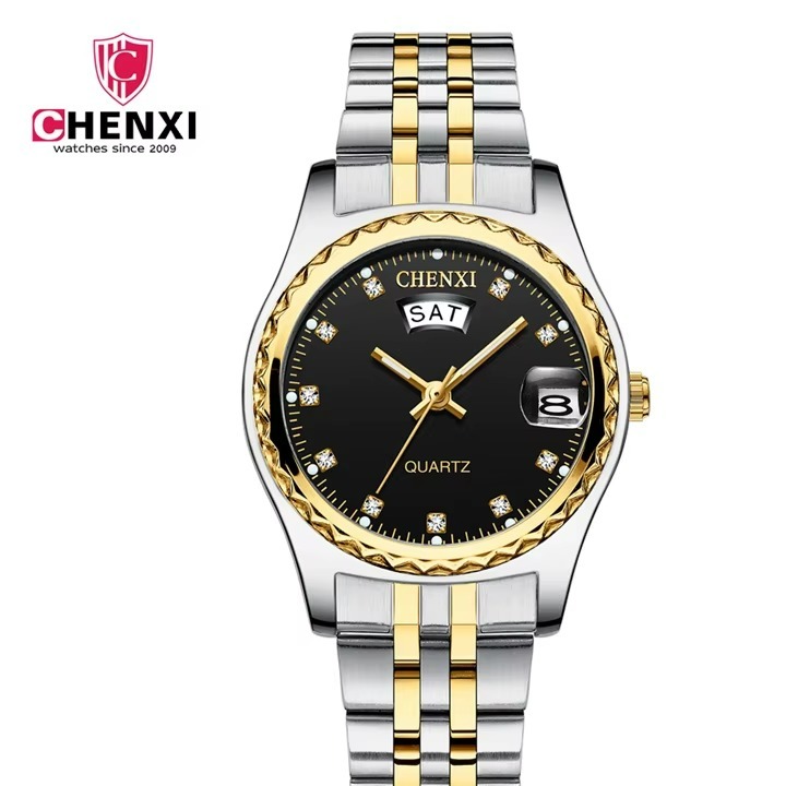 ساعت مچی زنانه چنکسی مدل CHENXI 8204 ترکیبی مشکی