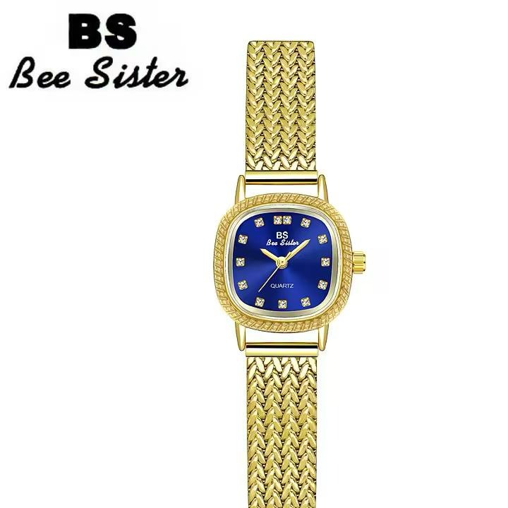 ساعت مچی زنانه بی سیستر مدل 1727 Bee Sister طلایی آبی