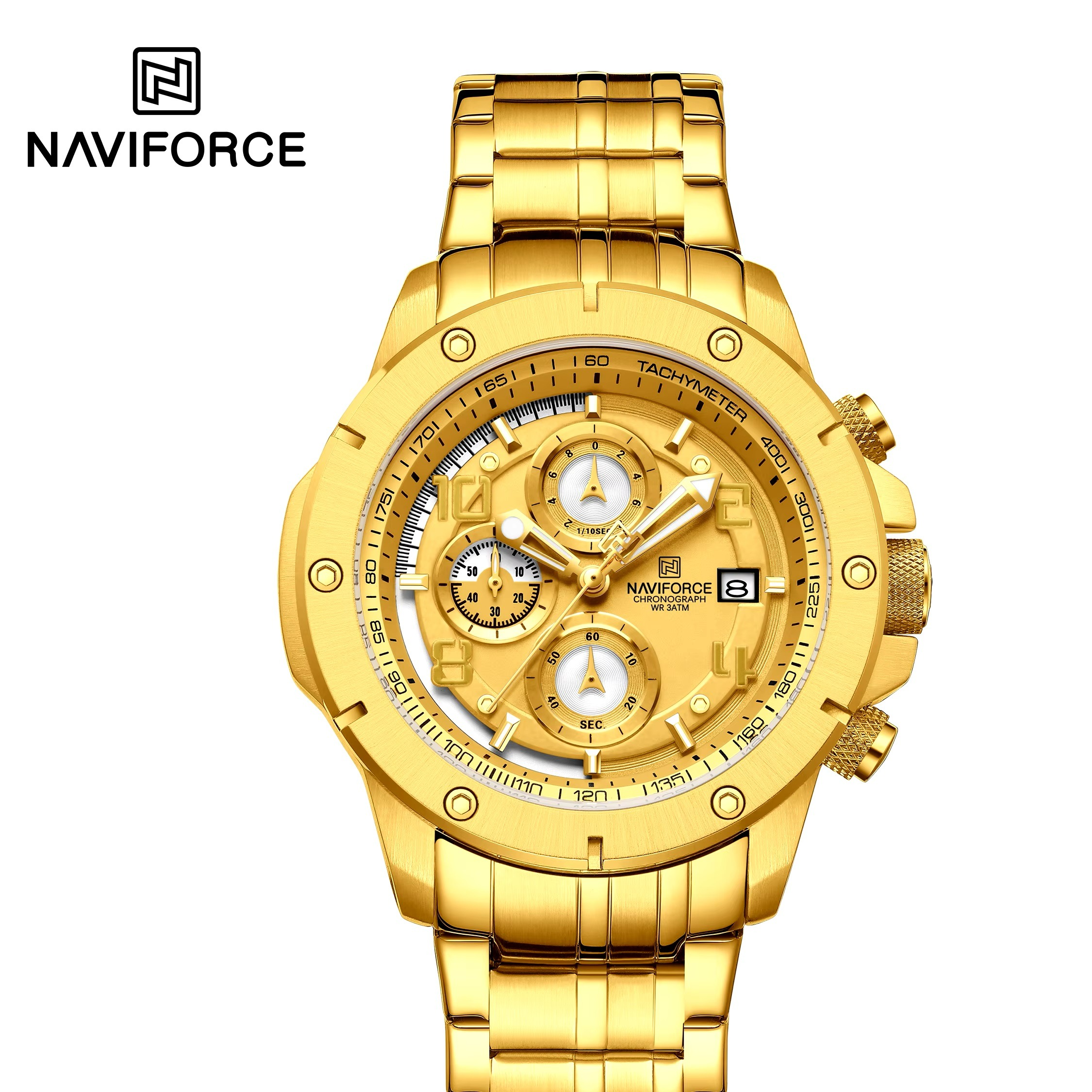 ساعت مچی مردانه نیوی فورس مدل NAVIFORCE 8056 طلایی