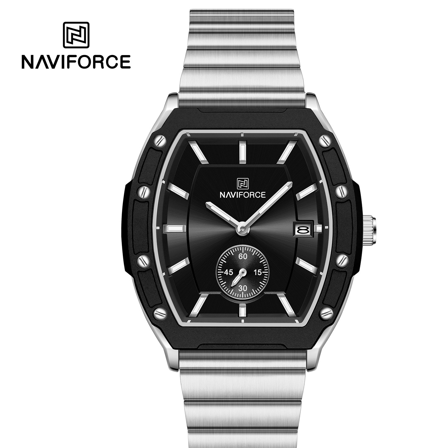 ساعت مچی زنانه نیوی فورس مدل NAVIFORCE 8068 نقره ای مشکی