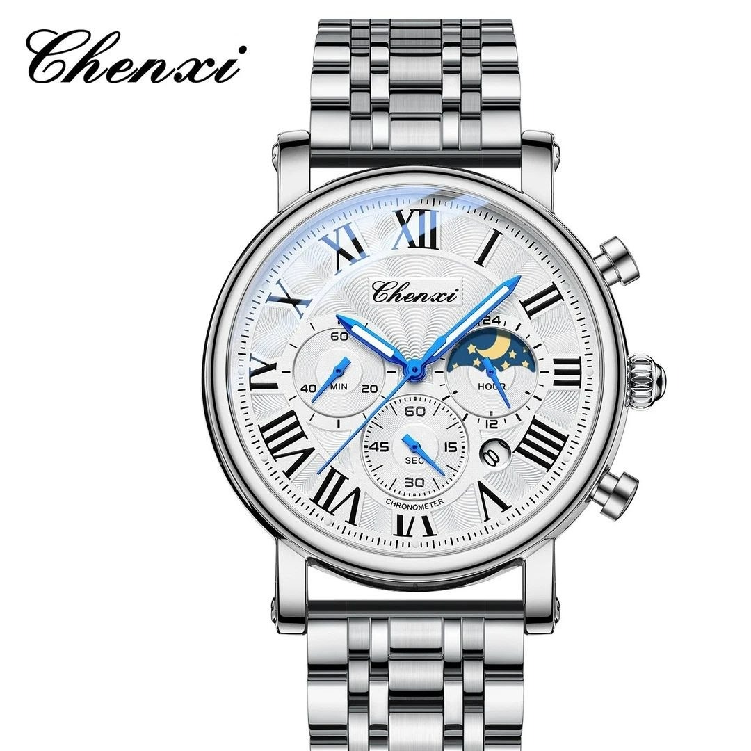 ساعت مچی مردانه چنکسی مدل CHENXI 973 نقره ای استیل