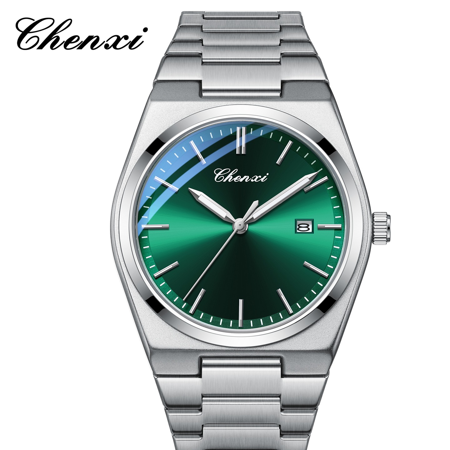 ساعت مچی مردانه چنکسی مدل CHENXI 683 نقره ای سبز