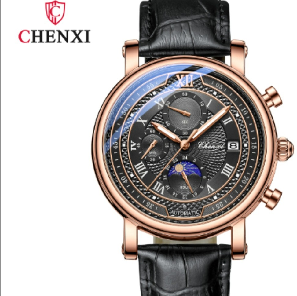 ساعت مچی مردانه چنکسی مدل CHENXI 976 رزگلد مشکی