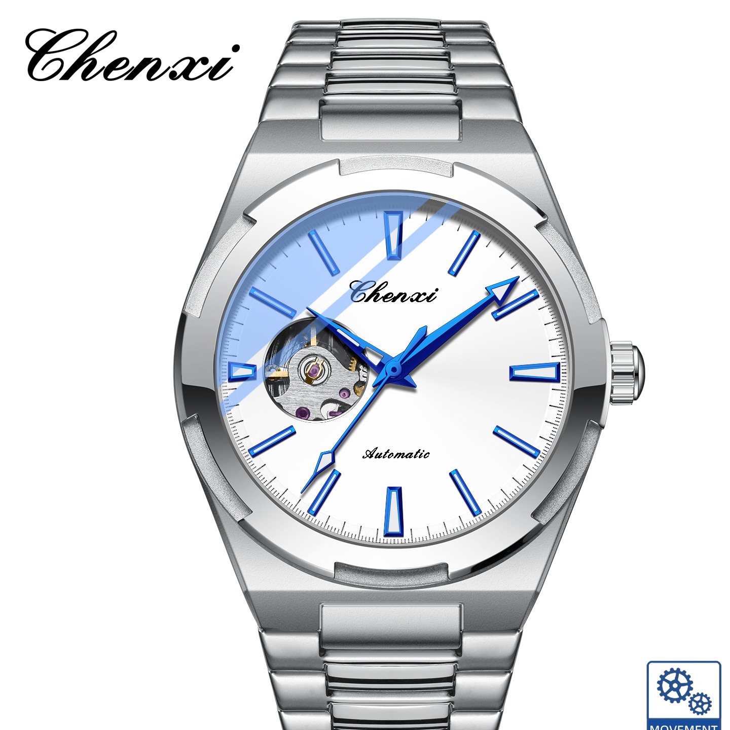 ساعت مچی مردانه چنکسی مدل CHENXI 8856 نقره ای