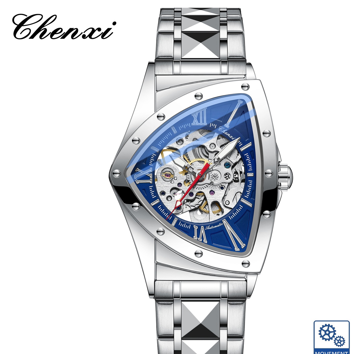 ساعت مچی مردانه چنکسی مدل CHENXI 8853 نقره ای آبی