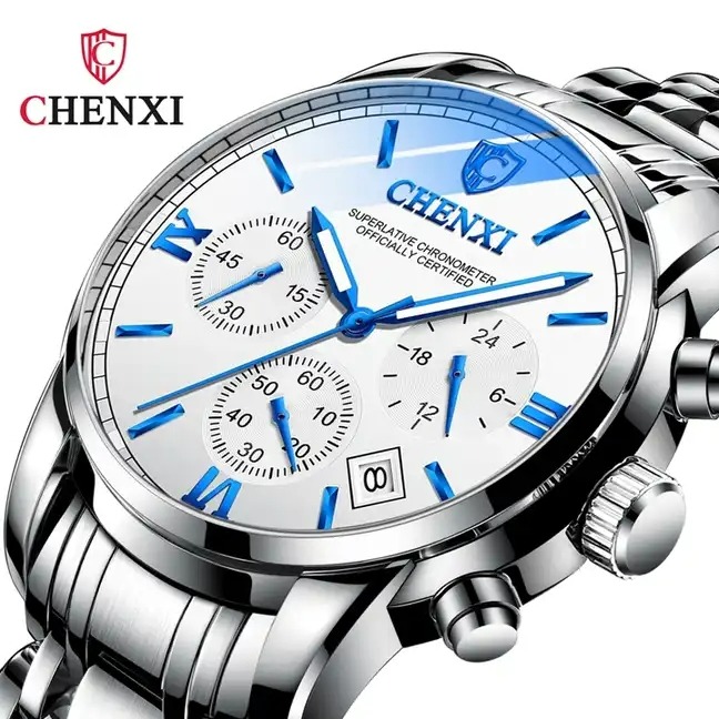 ساعت مچی مردانه چنکسی مدل CHENXI 911 نقره ای