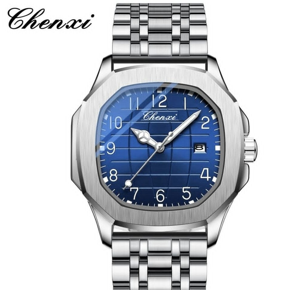 ساعت مچی مردانه چنکسی مدل CHENXI 8213 نقره ای آبی استیل