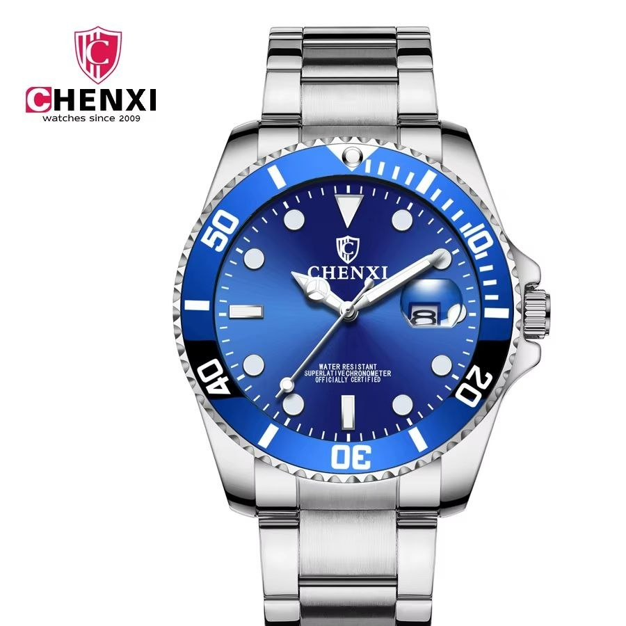 ساعت مچی مردانه چنکسی مدل CHENXI 085 نقره ای آبی