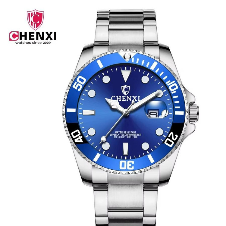 ساعت مچی مردانه چنکسی مدل CHENXI 085 نقره ای آبی