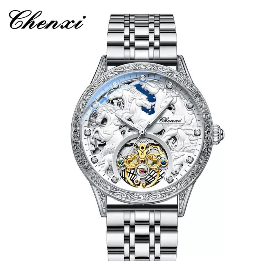 ساعت مچی مردانه چنکسی مدل CHENXI 6029 نقره ای استیل
