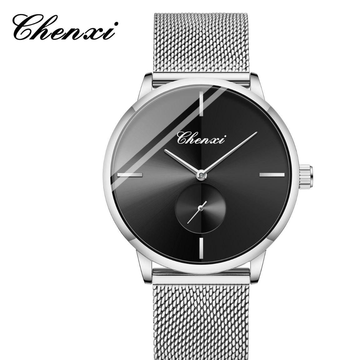 ساعت مچی مردانه چنکسی مدل CHENXI 061 نقره ای مشکی
