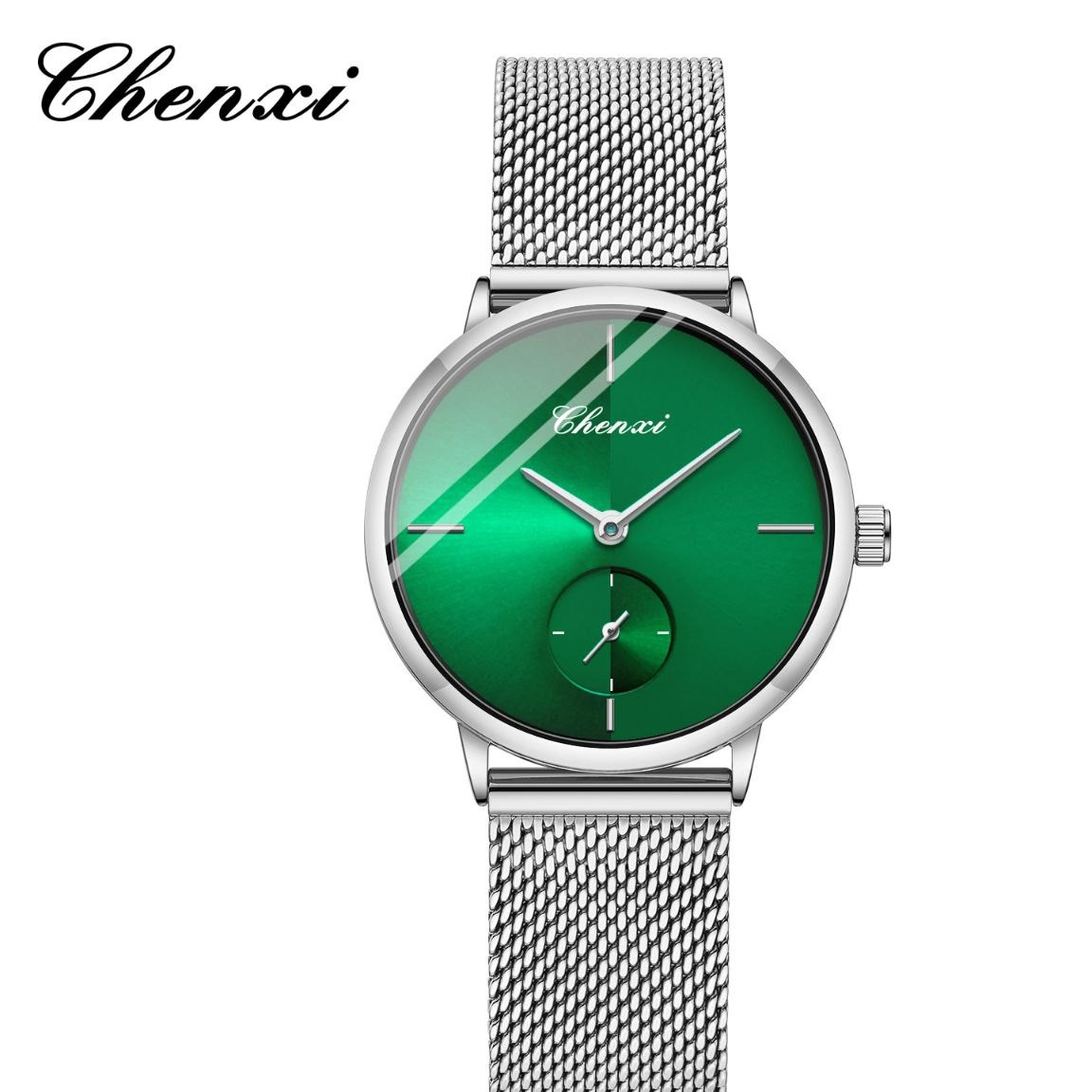 ساعت مچی زنانه چنکسی مدل CHENXI 061 نقره ای سبز