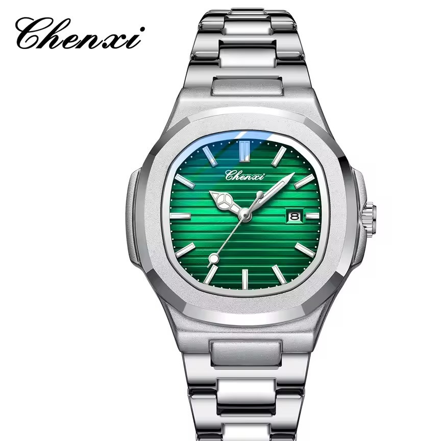 ساعت مچی زنانه چنکسی مدل CHENXI 8222 نقره ای سبز