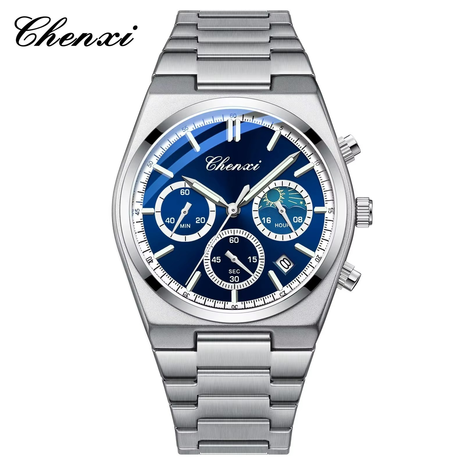 ساعت مچی چنکسی CHENXI 983 نقره ای آبی