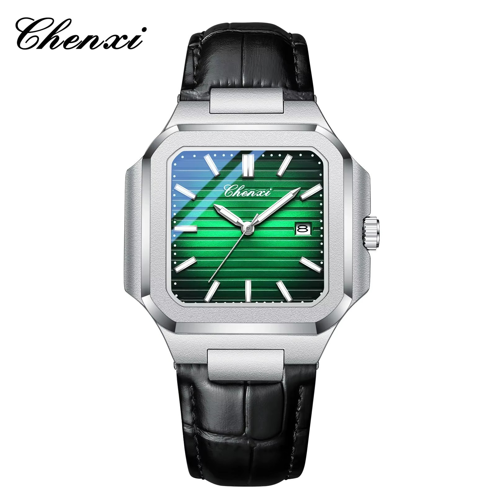 ساعت مچی مردانه چنکسی مدل CHENXI 8266 سبز چرم