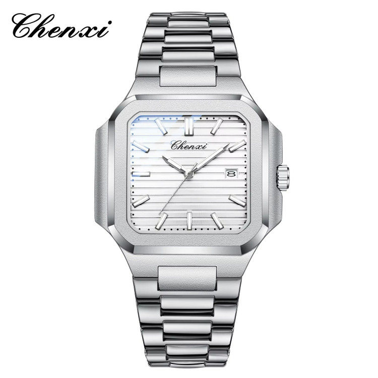 ساعت مچی مردانه چنکسی مدل CHENXI 8266 نقره ای سفید استیل