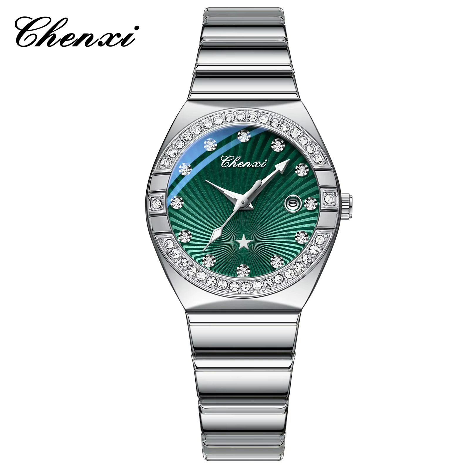 ساعت مچی زنانه چنکسی CHENXI 340 نقره ای سبز