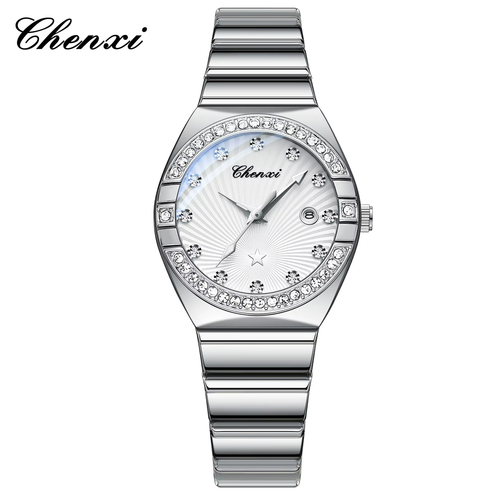 ساعت مچی زنانه چنکسی CHENXI 340 نقره ای سفید