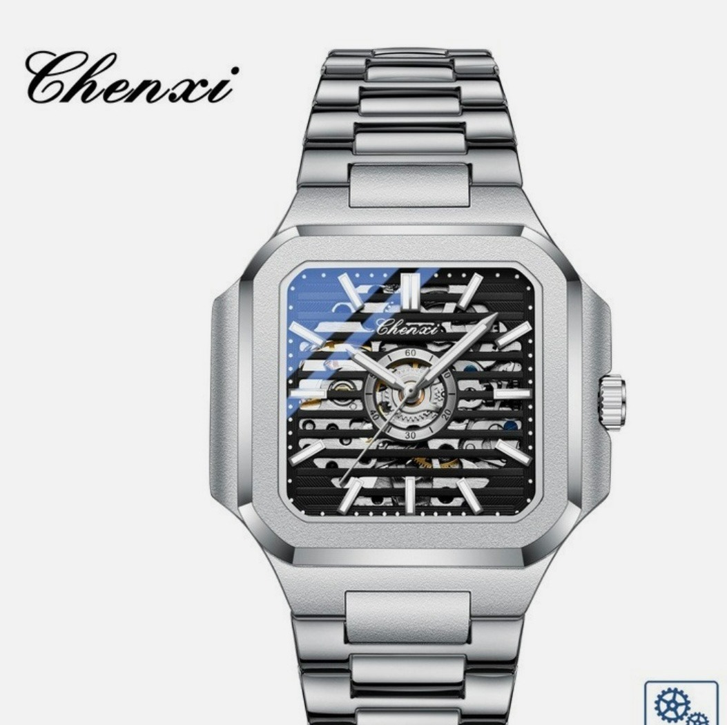 ساعت مچی مردانه چنکسی مدل CHENXI 8866 نقره ای مشکی
