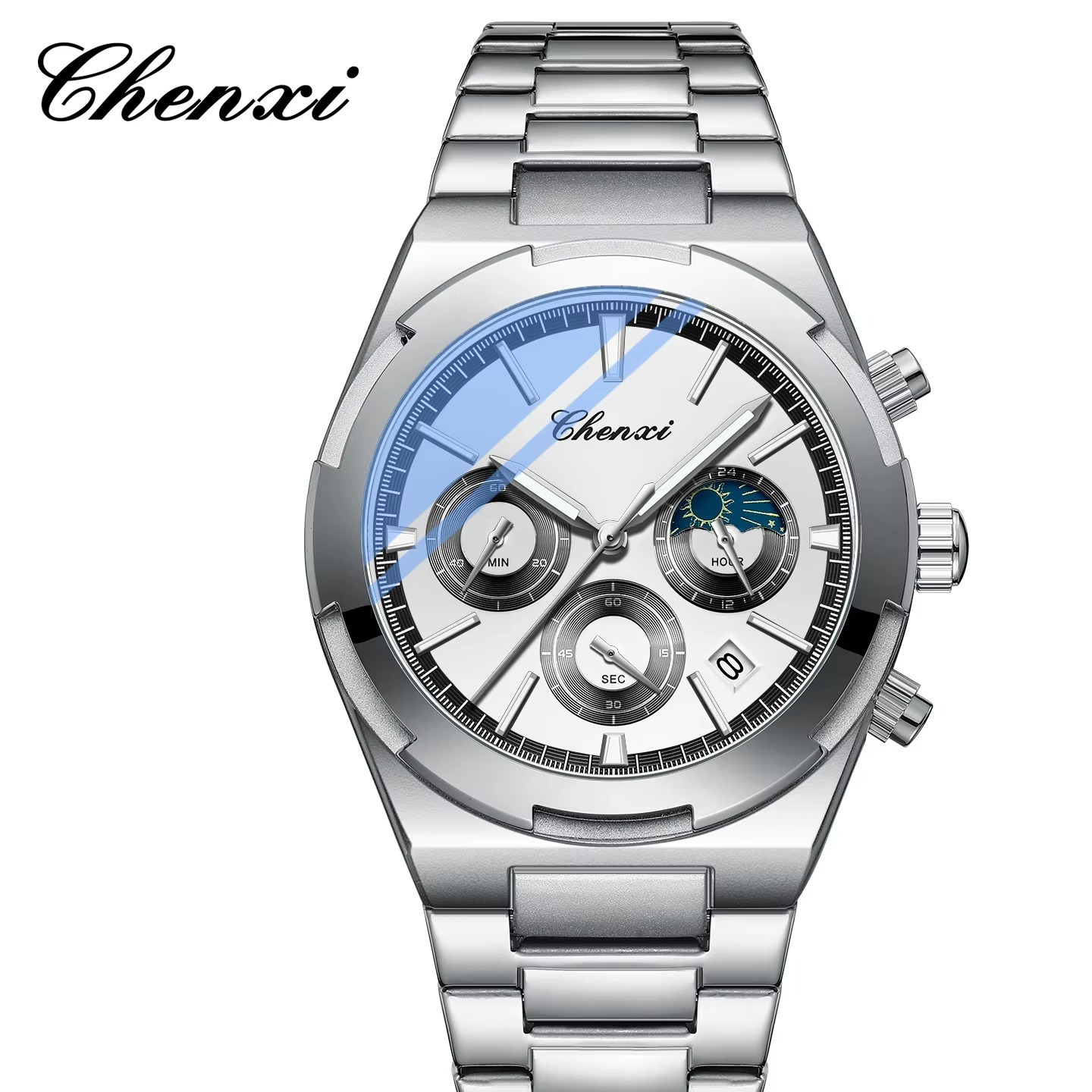 ساعت مچی مردانه چنکسی مدل CHENXI 956 نقره ای