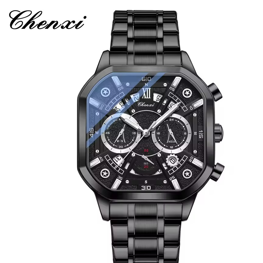 ساعت مچی مردانه چنکسی مدل CHENXI 9042 استیل مشکی